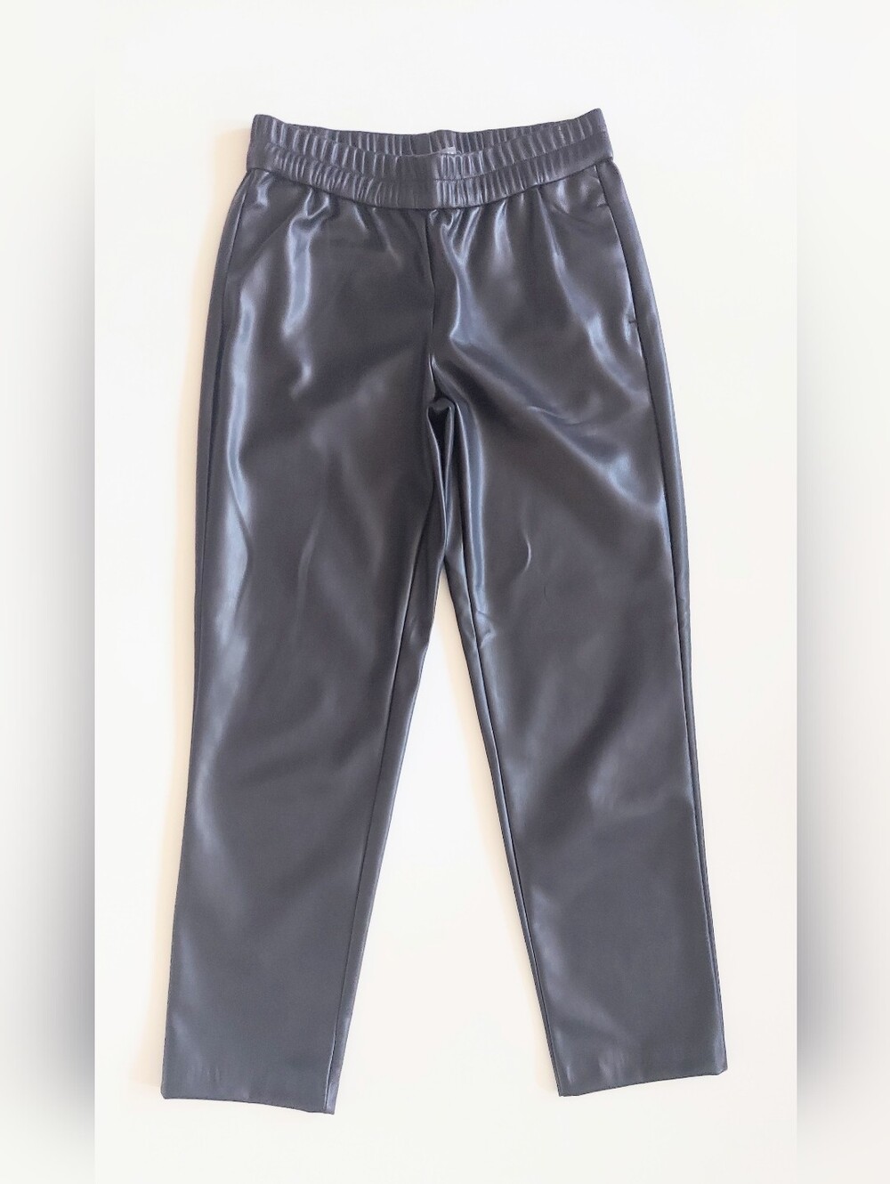 Elliott Lauren Faux Straight Leg Leather Pants Black Size 4